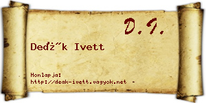 Deák Ivett névjegykártya